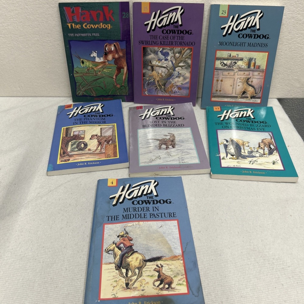 VTG 90S HANK THE COWDOG CHILDRENS PAPERBACK BOOKS BUNDLE OF 7 BOOKS